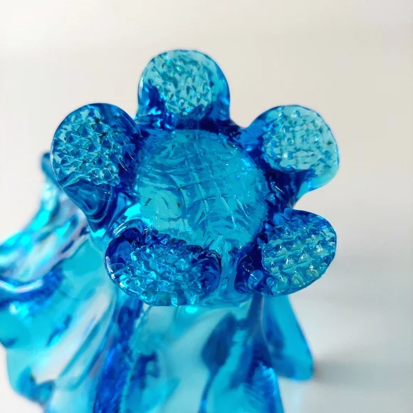 Chalet Glass Blue Freeform Collectible 7.5-inch | MCM Hand Blown Art Glass - Picture 13 of 13